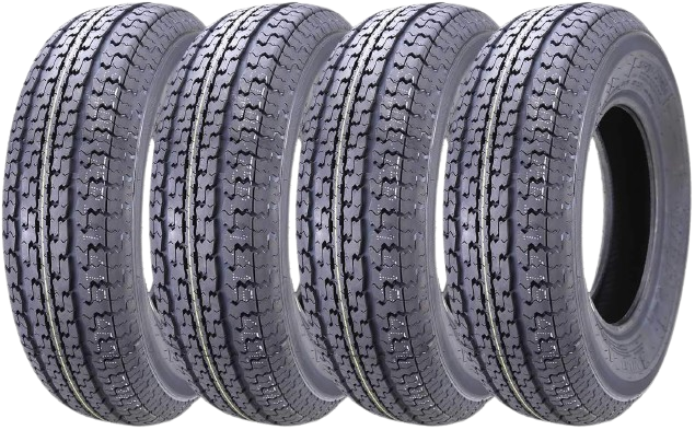 Four-piece steel-belted collection with 8-ply durability and scuff resistance.