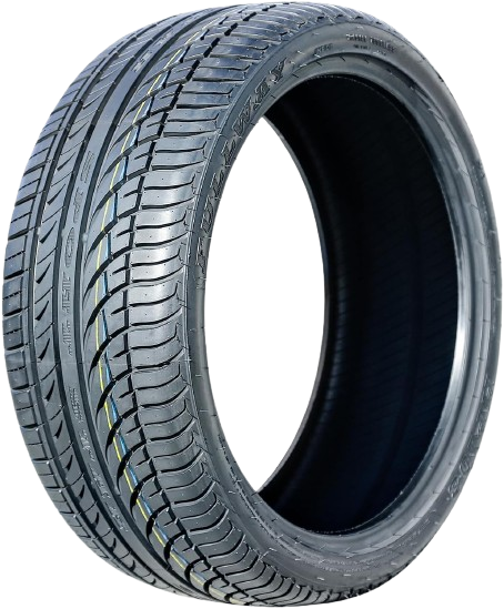 Twin steel-belted units with 10-ply strength and sidewall protection.